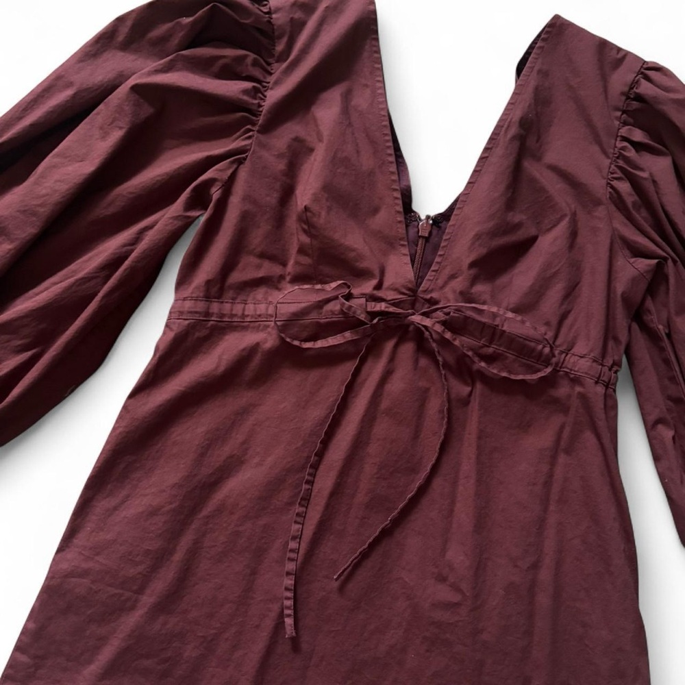 STAUD Burgundy Mini Dress - Picture 2 of 4